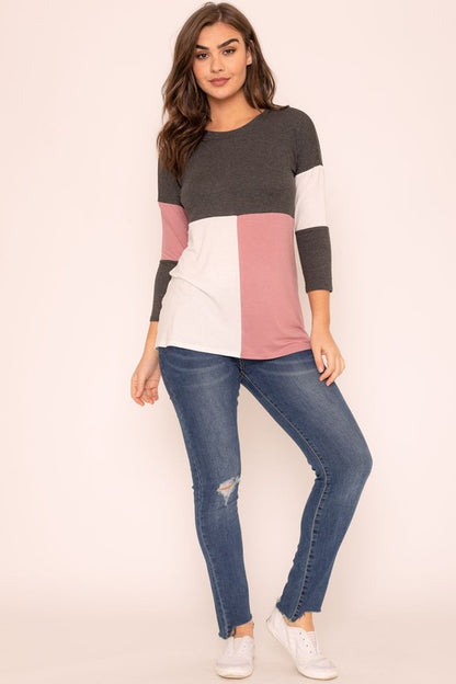 Plus Color Block Tunic