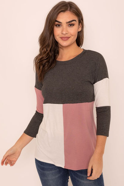 Plus Color Block Tunic