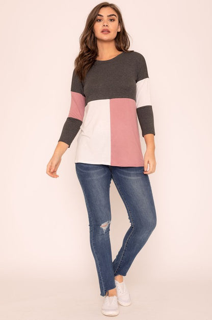 Plus Color Block Tunic