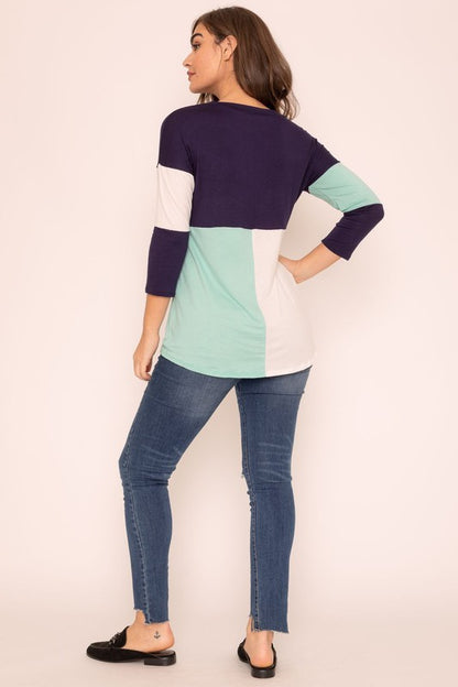 Plus Color Block Tunic