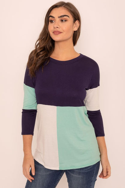 Plus Color Block Tunic