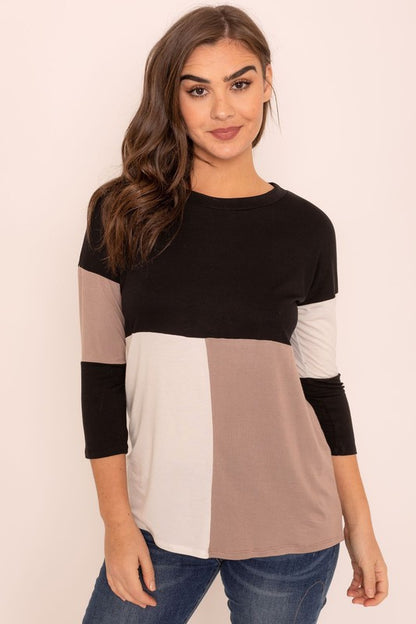 Plus Color Block Tunic