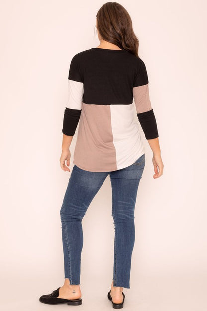 Plus Color Block Tunic