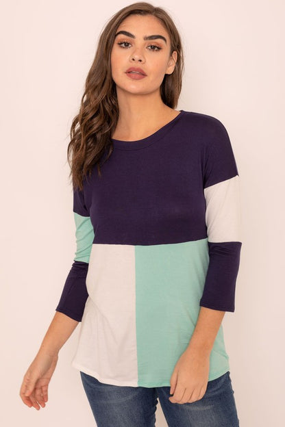 Plus Color Block Tunic