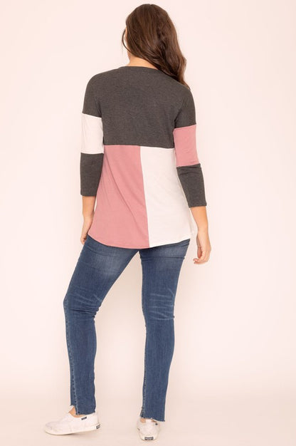 Plus Color Block Tunic