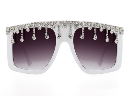 Oversize Square Rhinestone Fashion Sunglasses