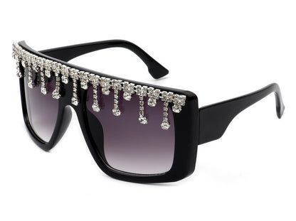 Oversize Square Rhinestone Fashion Sunglasses