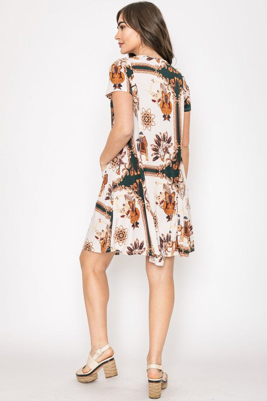 Plus Dream Catcher Print Shift Dress