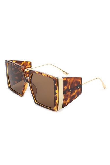 Women Square Oversize Flat Top Fashion Sunglasses