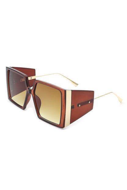 Women Square Oversize Flat Top Fashion Sunglasses