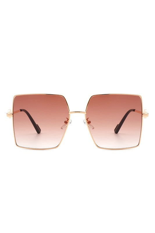 Square Oversize Flat Top Large Fashion Sunglasses