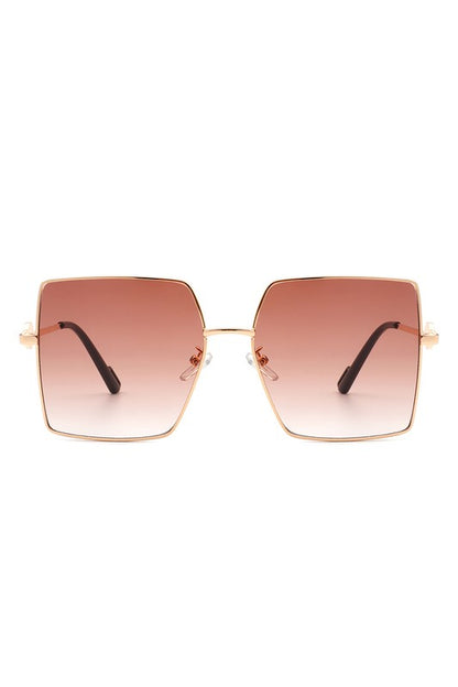 Square Oversize Flat Top Large Fashion Sunglasses