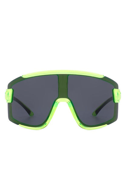 Oversize Sporty Square Chunky Shield Sunglasses