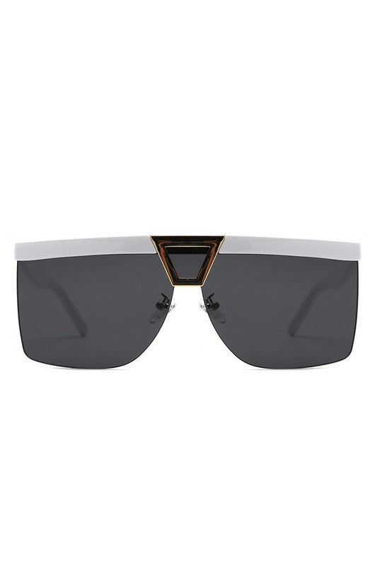 Oversize Half Frame Fashion Square Sunglasses