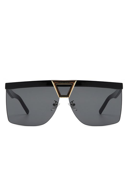 Oversize Half Frame Fashion Square Sunglasses