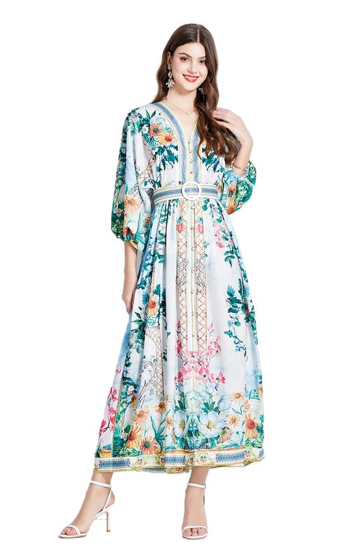 WOMEN FASHION CHIFFON MAXI DRESS